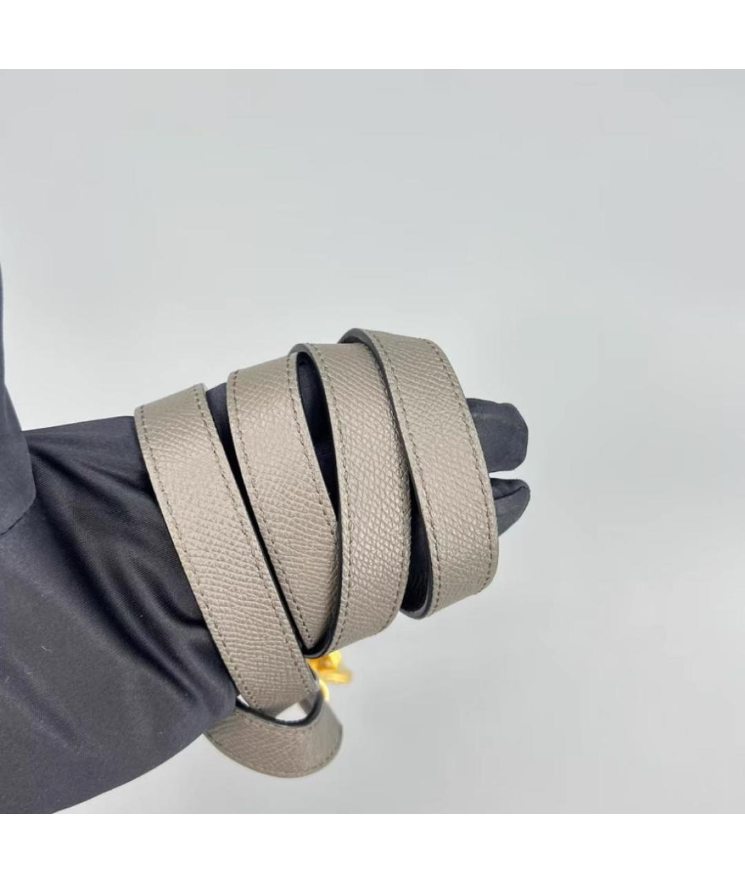 CELINE Серая кожаная сумка с короткими ручками, фото 6