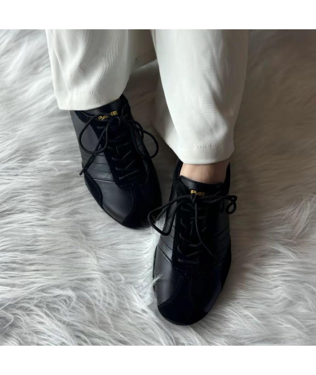 PANE Черные кожаные кеды, фото 6