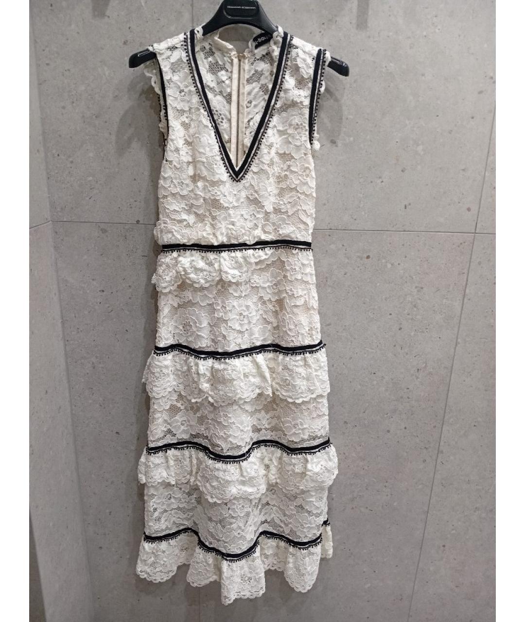 SELF-PORTRAIT Белое кружевное повседневное платье, фото 3