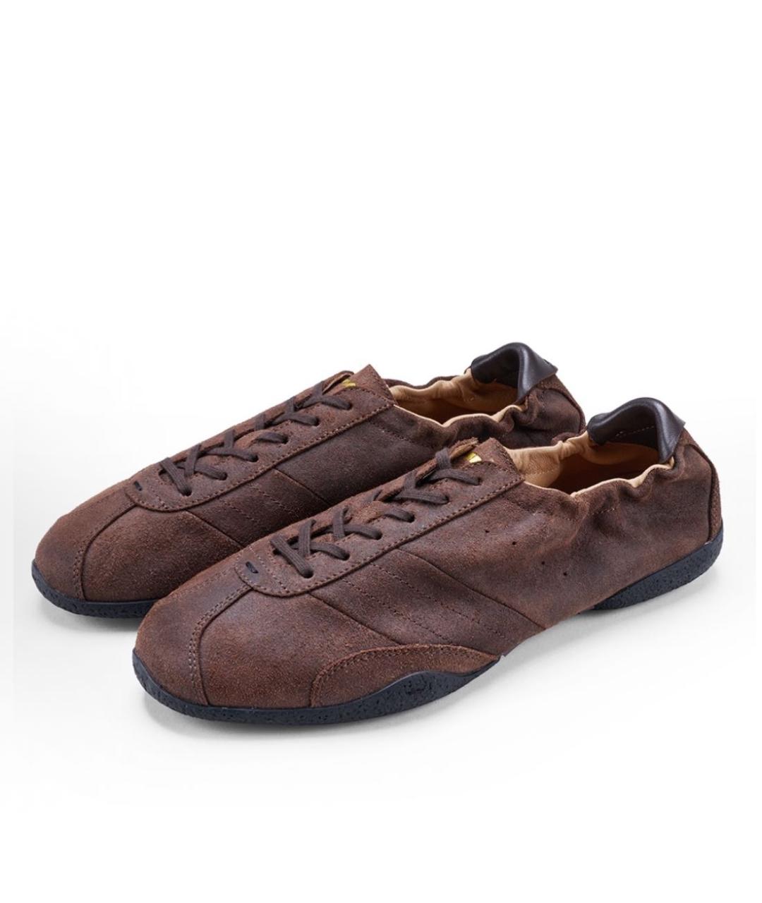 PANE Коричневые замшевые низкие кроссовки / кеды, фото 3