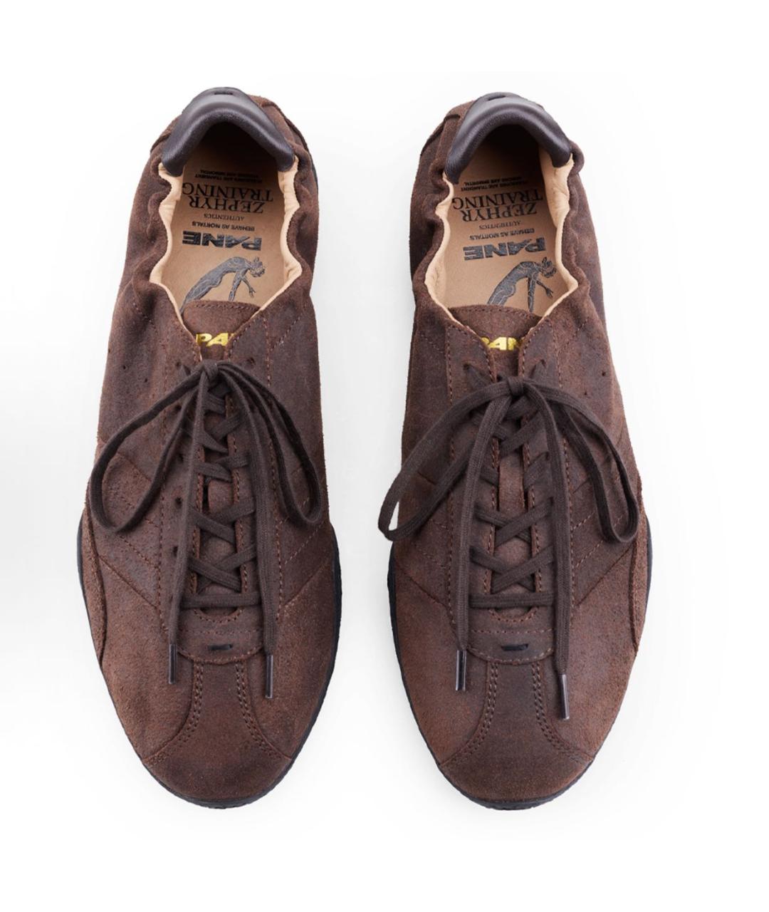 PANE Коричневые замшевые низкие кроссовки / кеды, фото 4