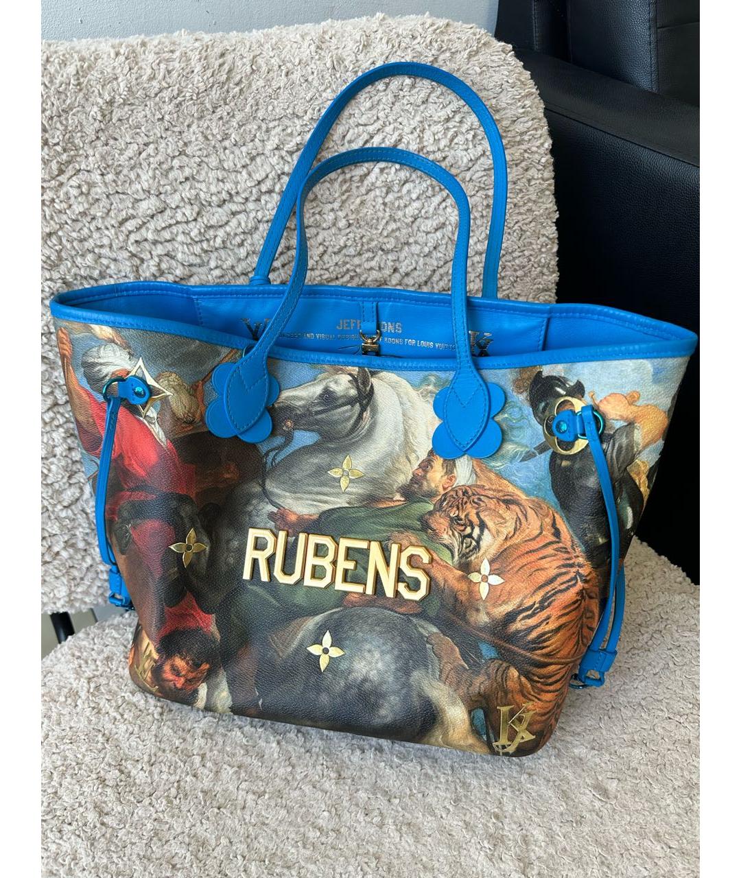 LOUIS VUITTON Синяя кожаная сумка тоут, фото 2