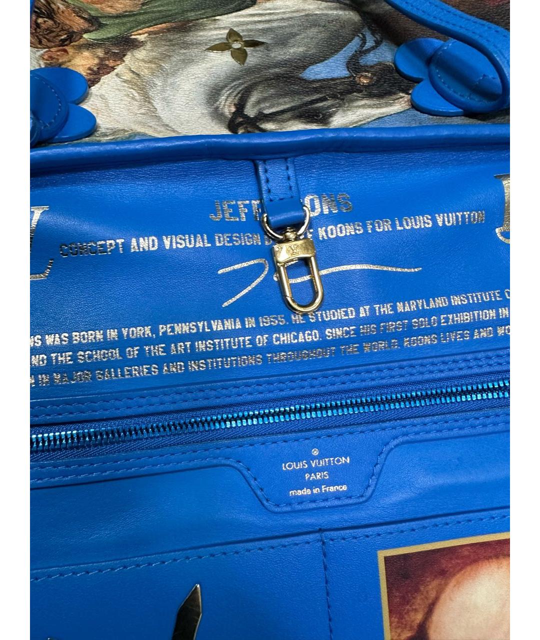 LOUIS VUITTON Синяя кожаная сумка тоут, фото 7