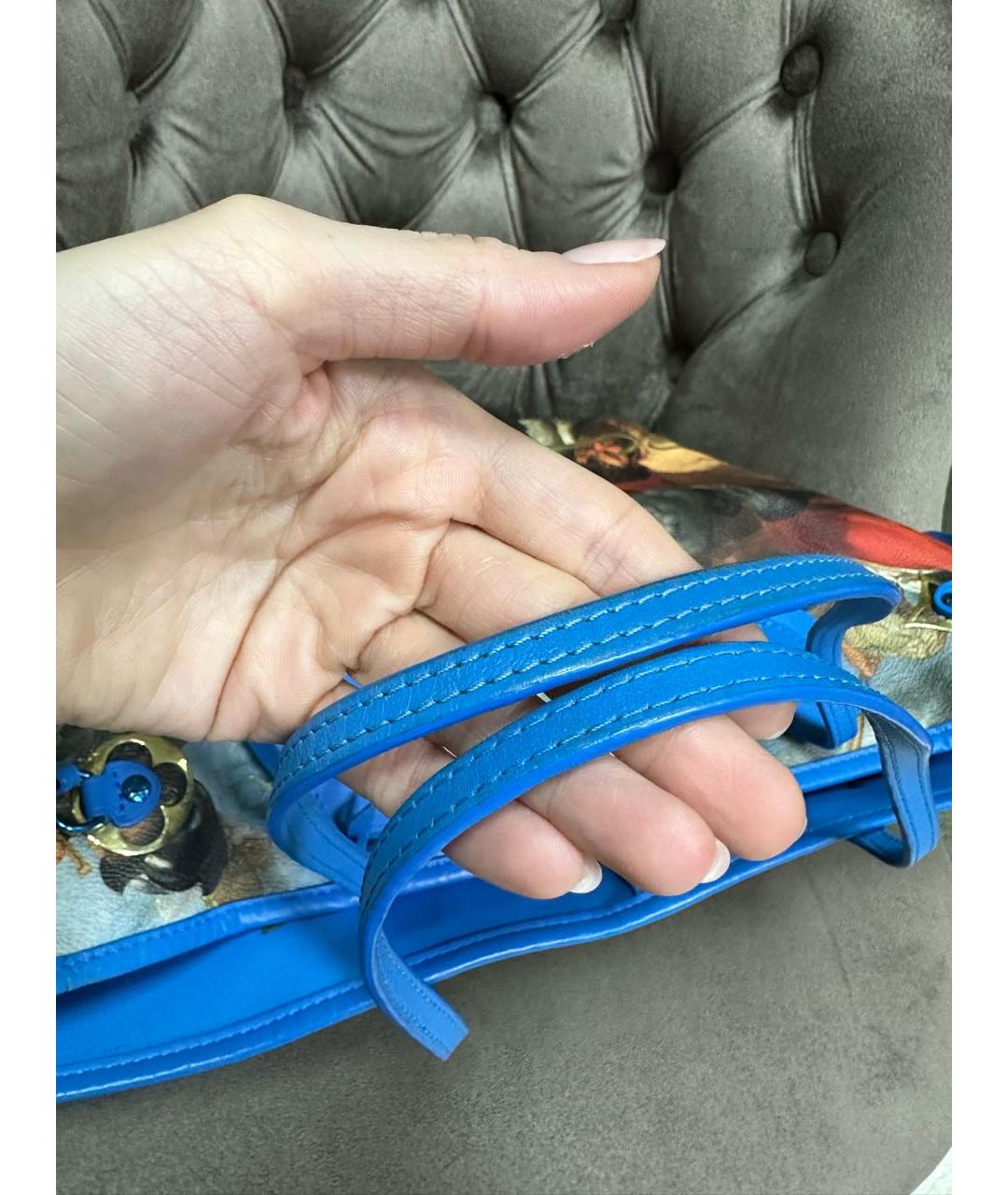 LOUIS VUITTON Синяя кожаная сумка тоут, фото 5