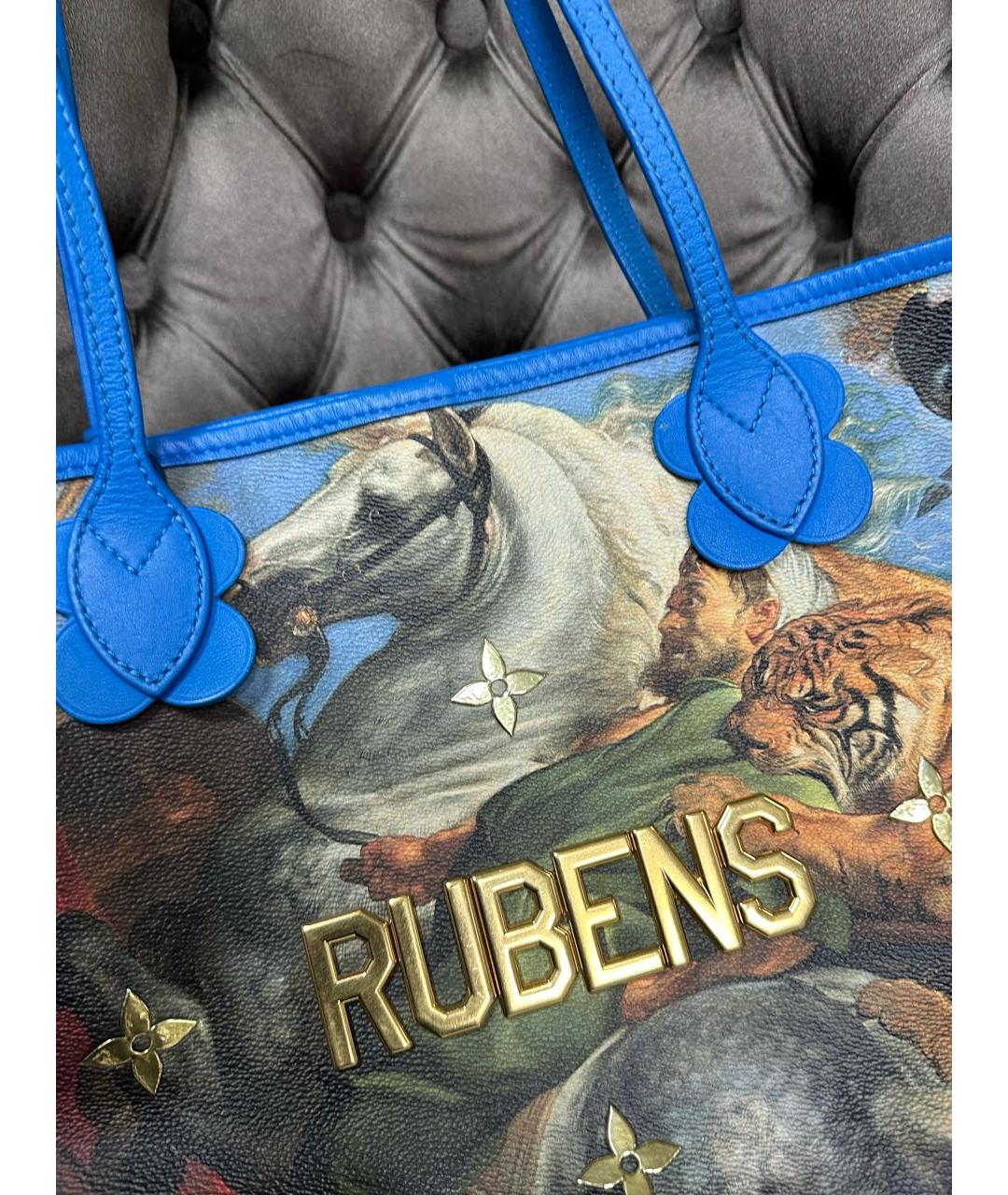 LOUIS VUITTON Синяя кожаная сумка тоут, фото 3