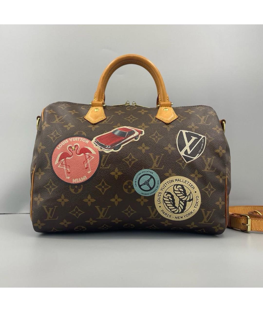 LOUIS VUITTON Коричневая сумка с короткими ручками, фото 2