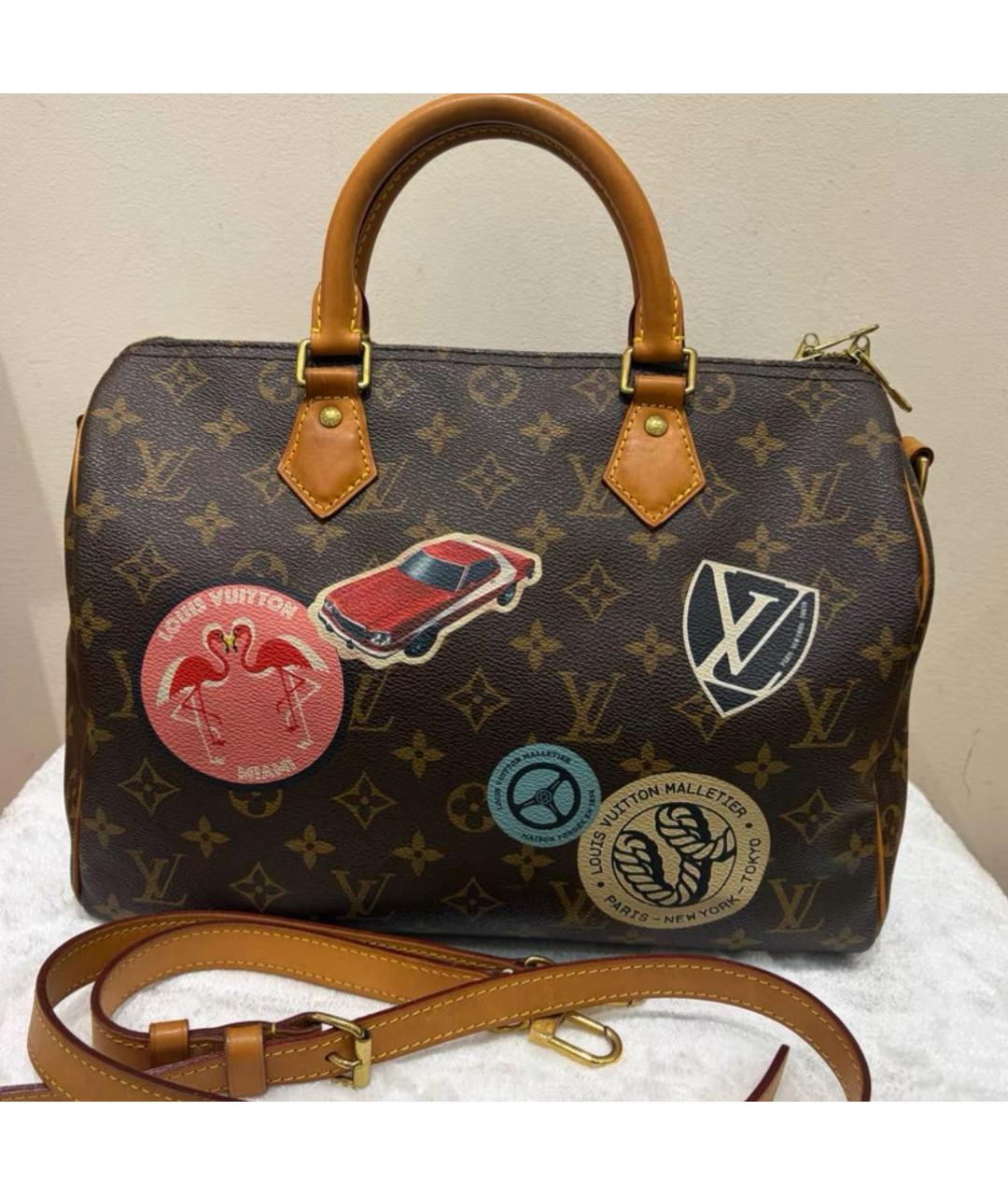 LOUIS VUITTON Коричневая сумка с короткими ручками, фото 3