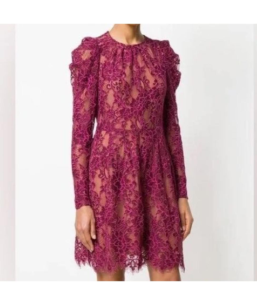 MICHAEL KORS Бордовое кружевное коктейльное платье, фото 4