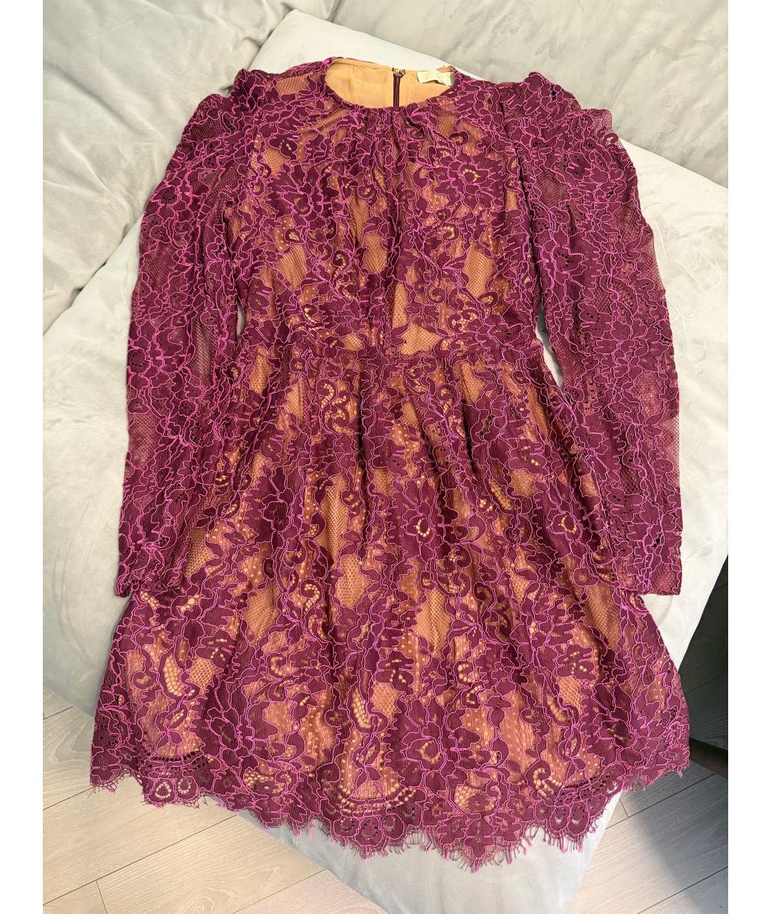 MICHAEL KORS Бордовое кружевное коктейльное платье, фото 7