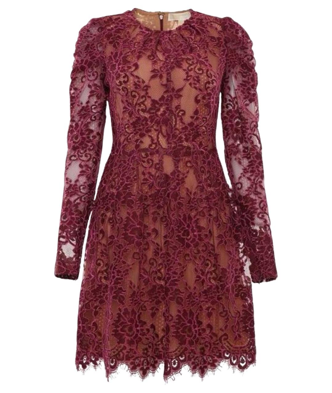 MICHAEL KORS Бордовое кружевное коктейльное платье, фото 1
