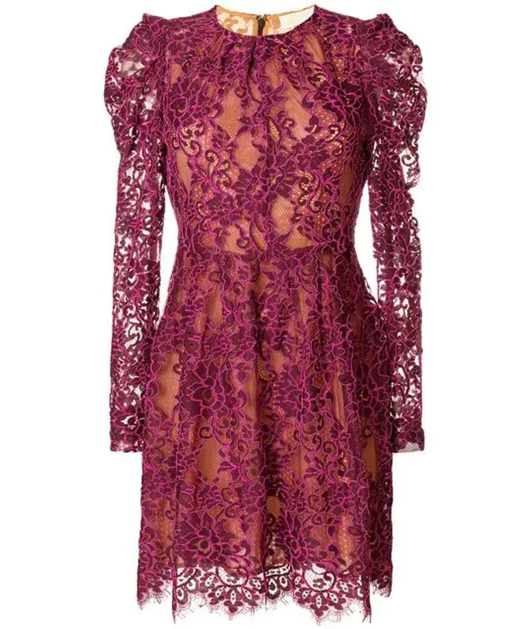 MICHAEL KORS Бордовое кружевное коктейльное платье, фото 3