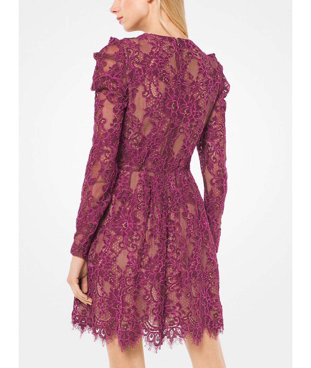 MICHAEL KORS Бордовое кружевное коктейльное платье, фото 2