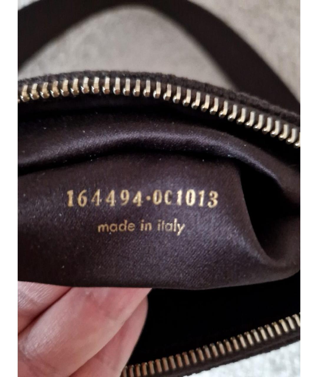 SAINT LAURENT Коричневая тканевая сумка через плечо, фото 6