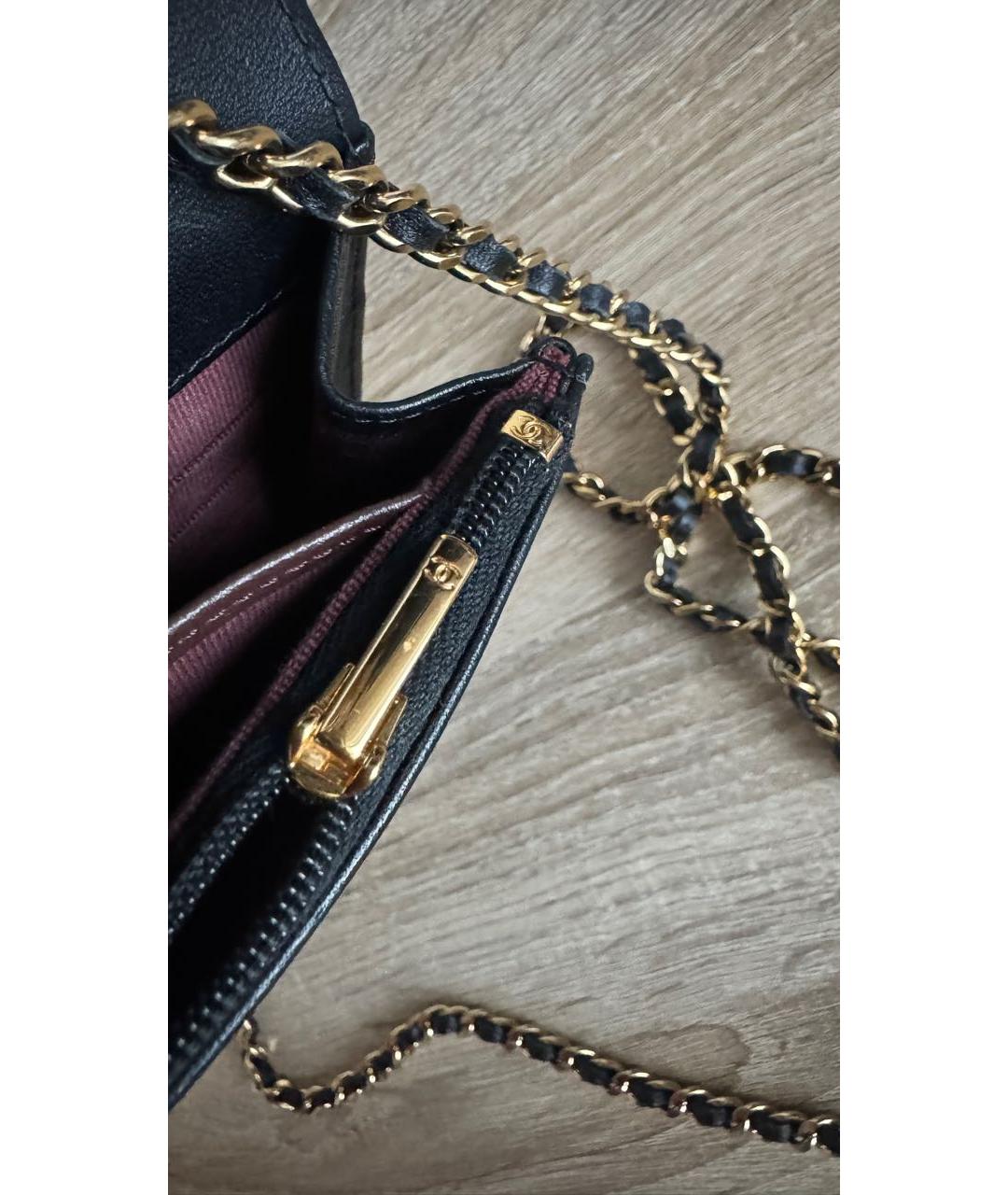 CHANEL Черная кожаная сумка через плечо, фото 7