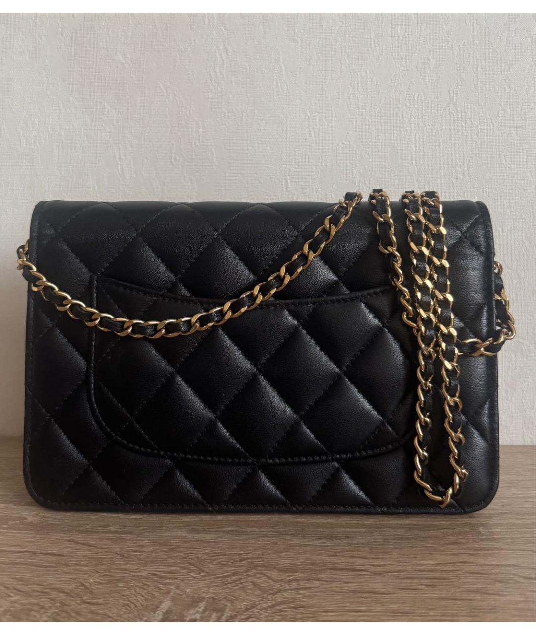 CHANEL Черная кожаная сумка через плечо, фото 2