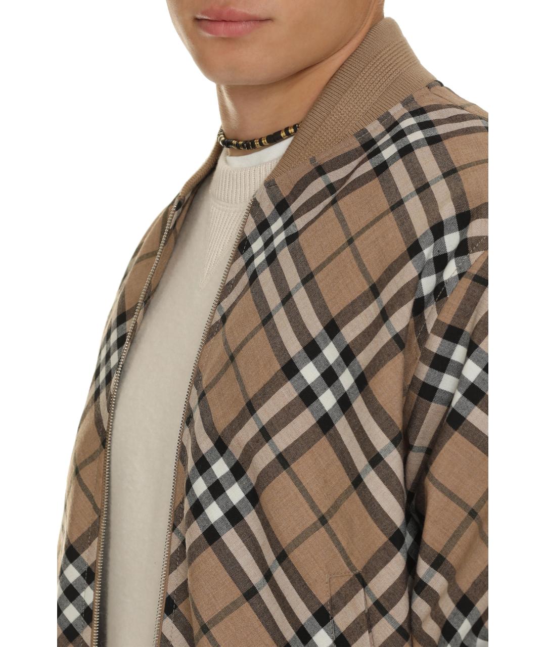 BURBERRY Бежевая полиэстеровая куртка, фото 5