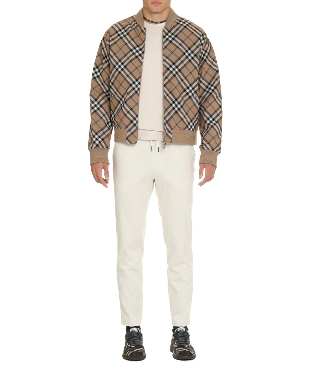 BURBERRY Бежевая полиэстеровая куртка, фото 3