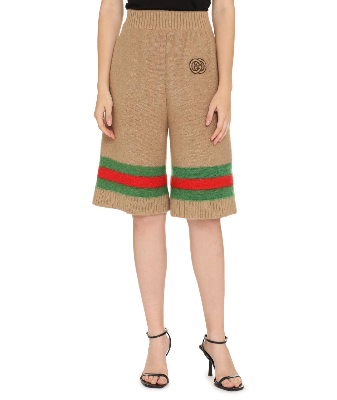 GUCCI Бежевые шерстяные шорты, фото 3