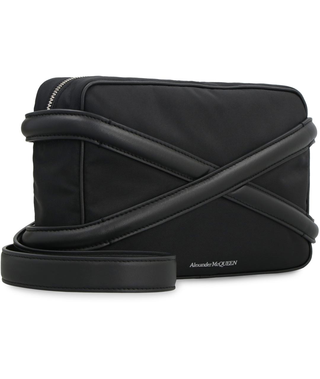 ALEXANDER MCQUEEN Черная синтетическая сумка на плечо, фото 2