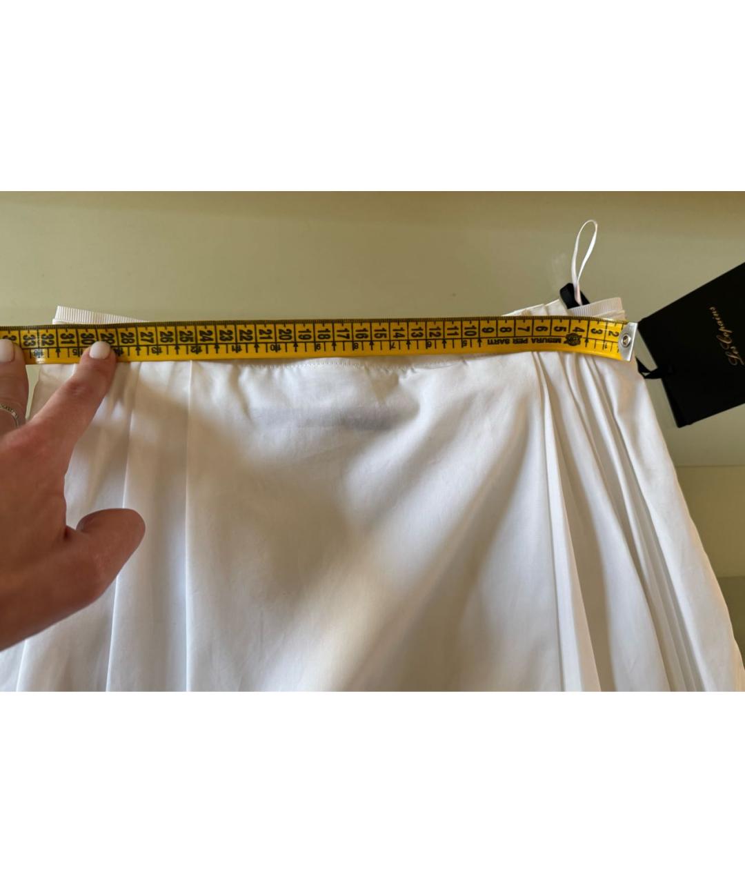 LES COPAINS Белая хлопковая юбка миди, фото 8