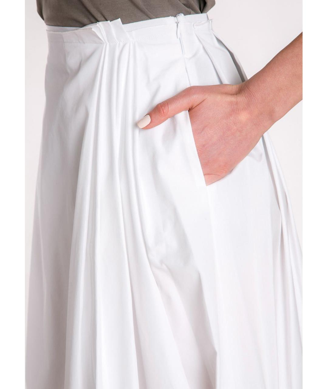 LES COPAINS Белая хлопковая юбка миди, фото 3