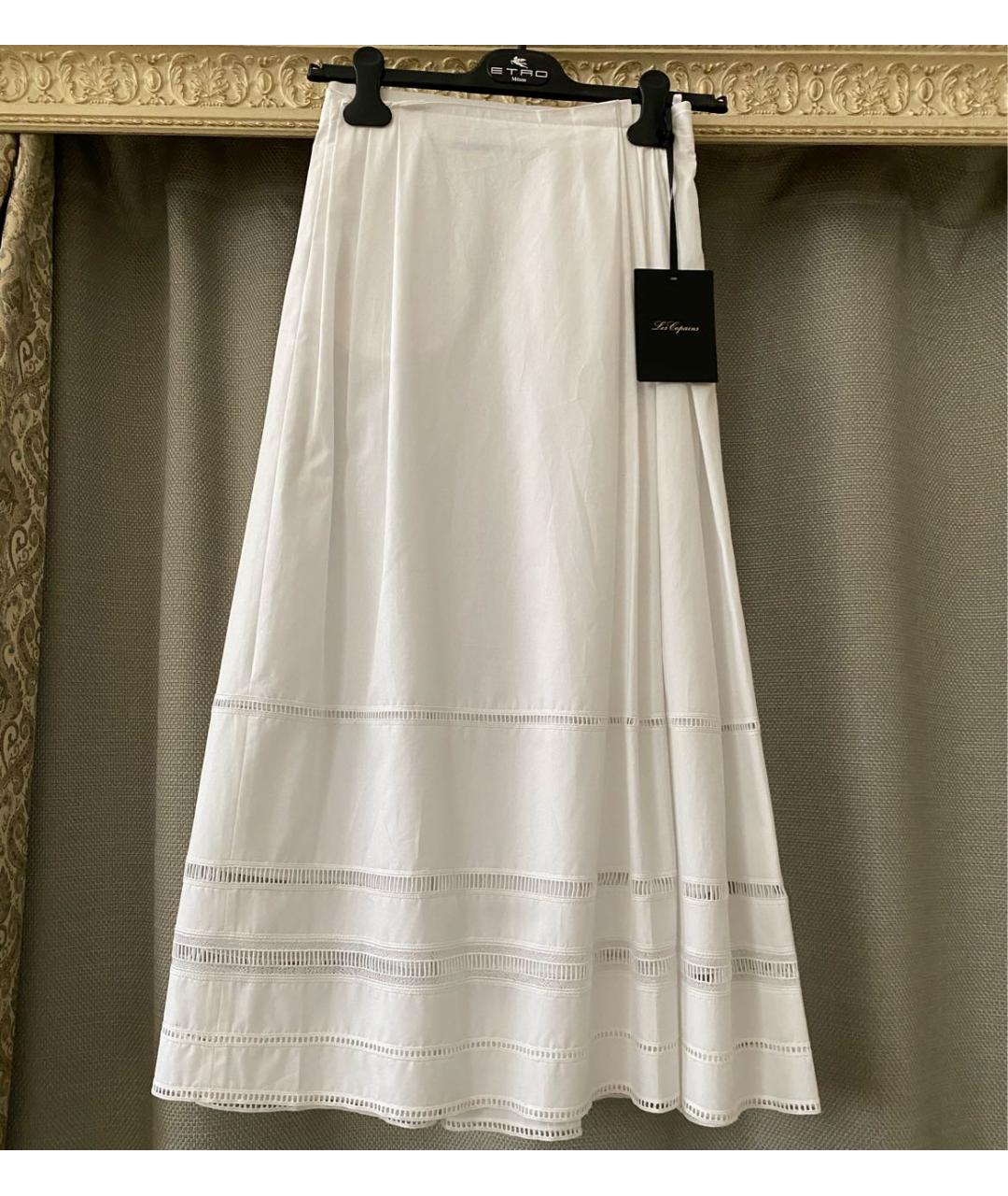 LES COPAINS Белая хлопковая юбка миди, фото 9