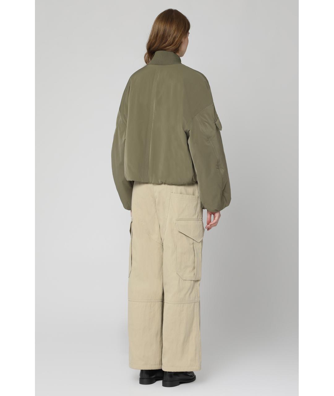 BOTTEGA VENETA Бежевые хлопковые прямые брюки, фото 4