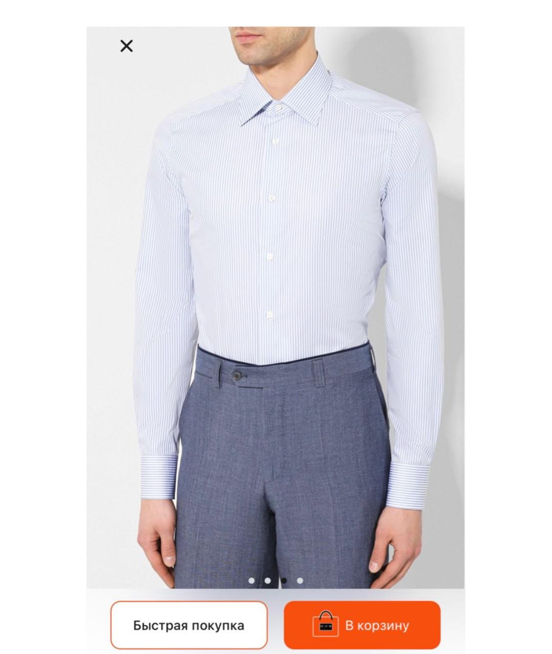 ERMENEGILDO ZEGNA XXX Белая хлопковая классическая рубашка, фото 3