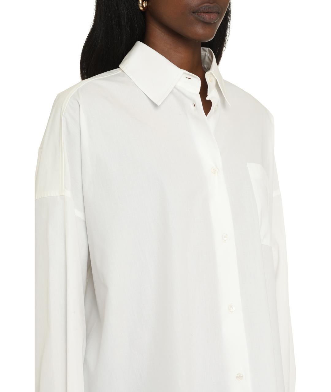 WEEKEND MAX MARA Белая хлопковая рубашка, фото 5