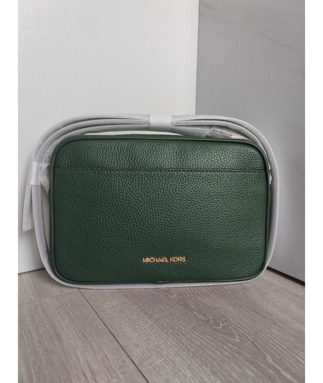 MICHAEL KORS Зеленая кожаная сумка через плечо, фото 6
