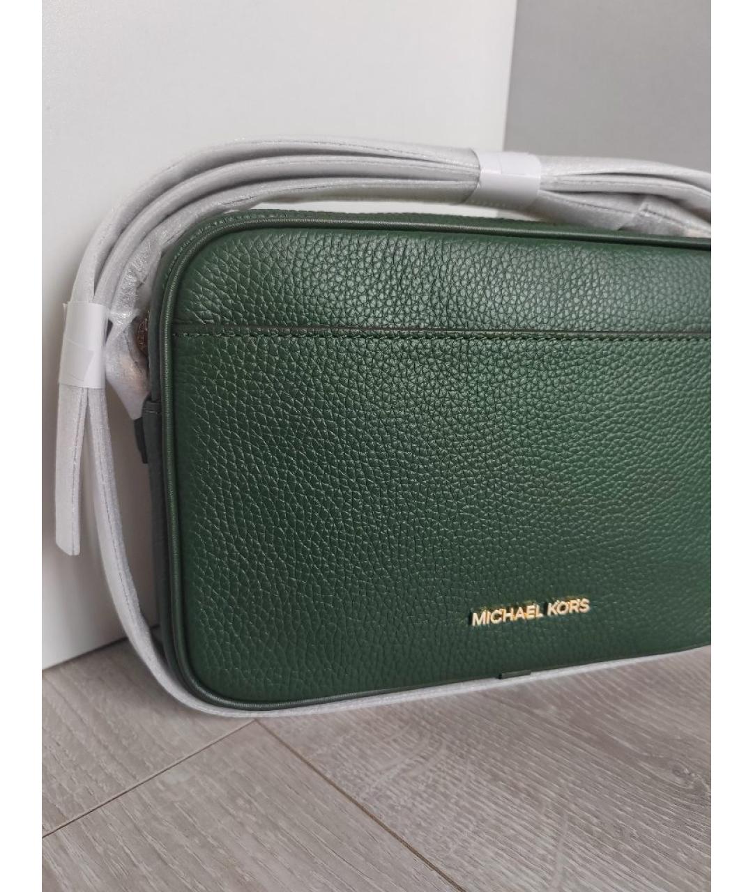 MICHAEL KORS Зеленая кожаная сумка через плечо, фото 7