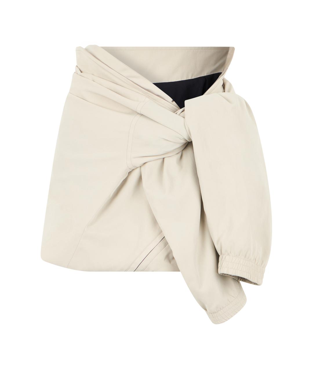 BALENCIAGA Бежевая полиэстеровая юбка мини, фото 1