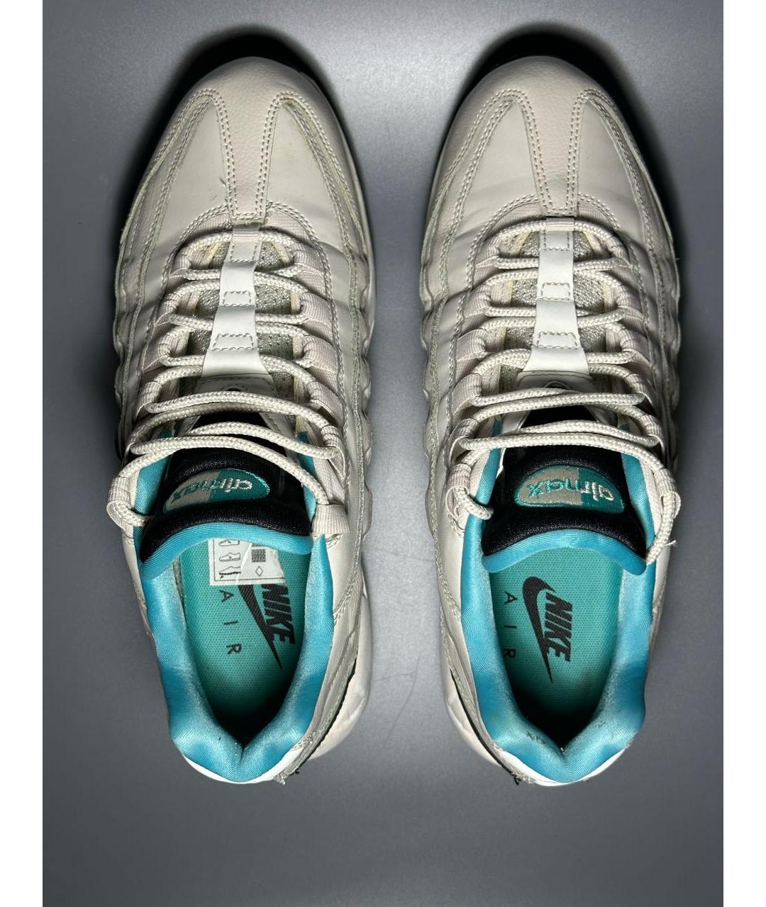 NIKE Серые кожаные низкие кроссовки / кеды, фото 3