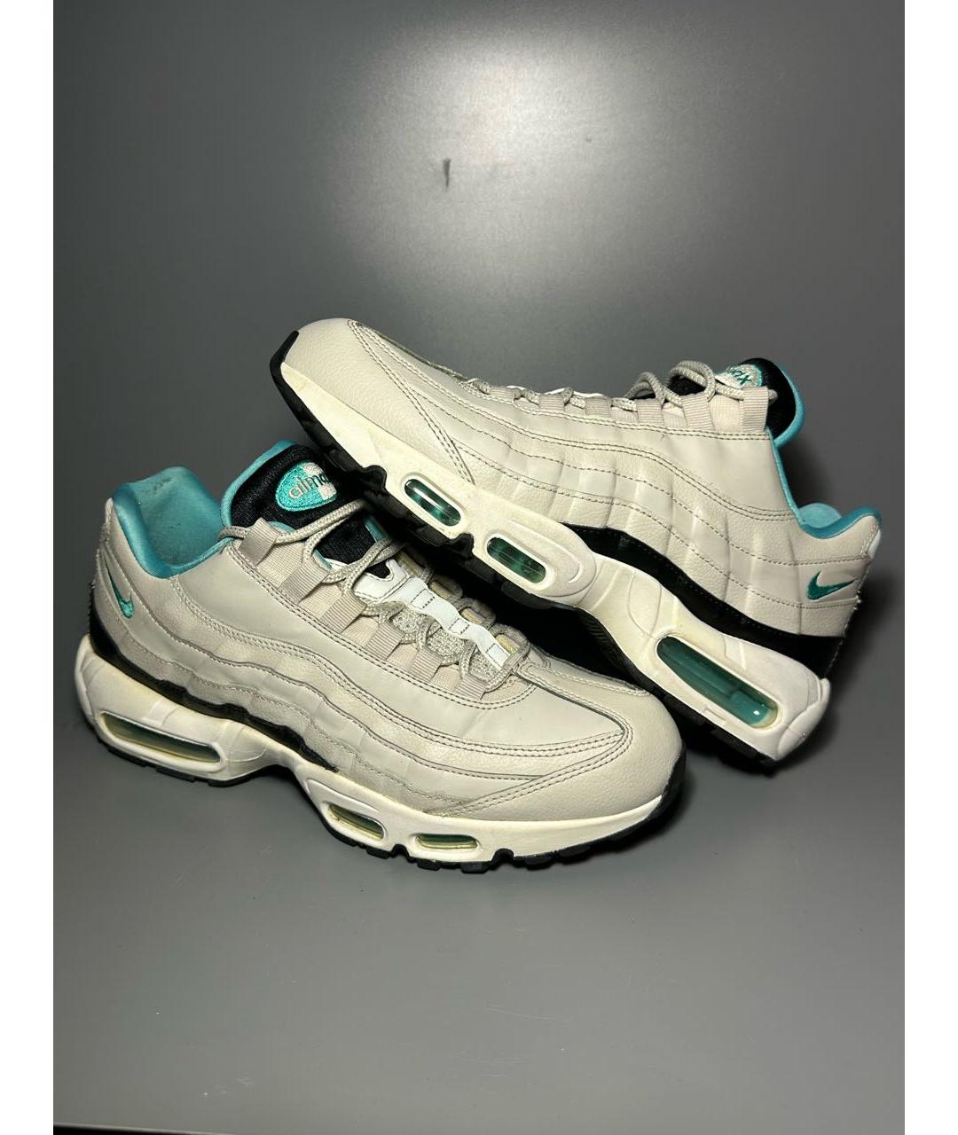 NIKE Серые кожаные низкие кроссовки / кеды, фото 5