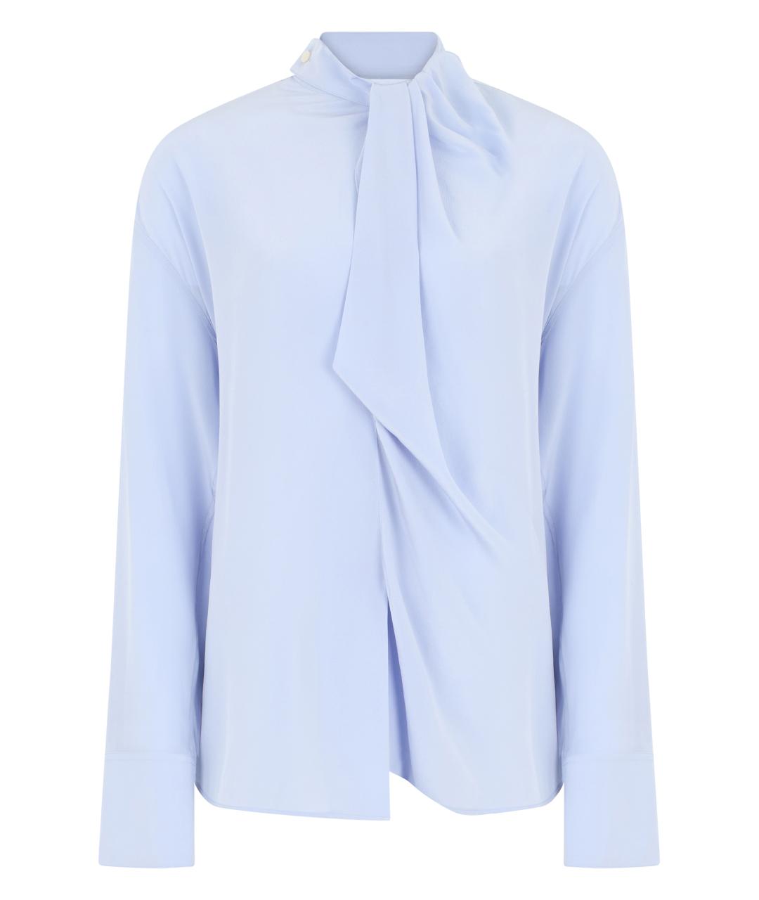 VICTORIA BECKHAM Голубая шелковая блузы, фото 1