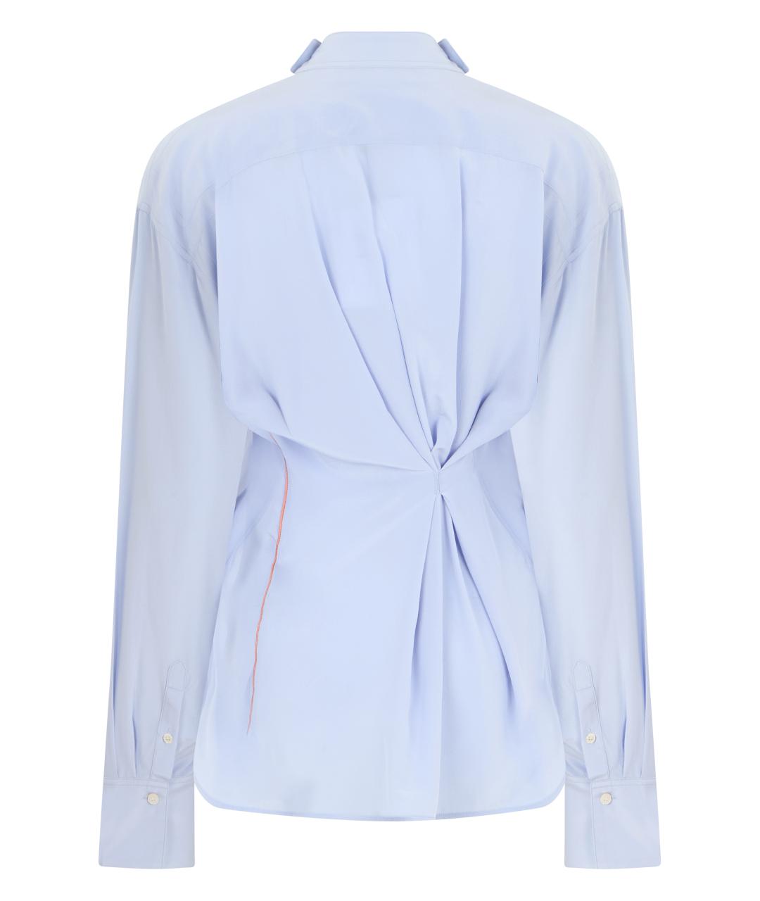 VICTORIA BECKHAM Голубая шелковая блузы, фото 2