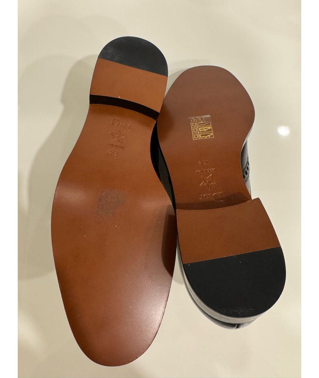 CHRISTIAN DIOR Черные кожаные брогги и оксфорды, фото 4