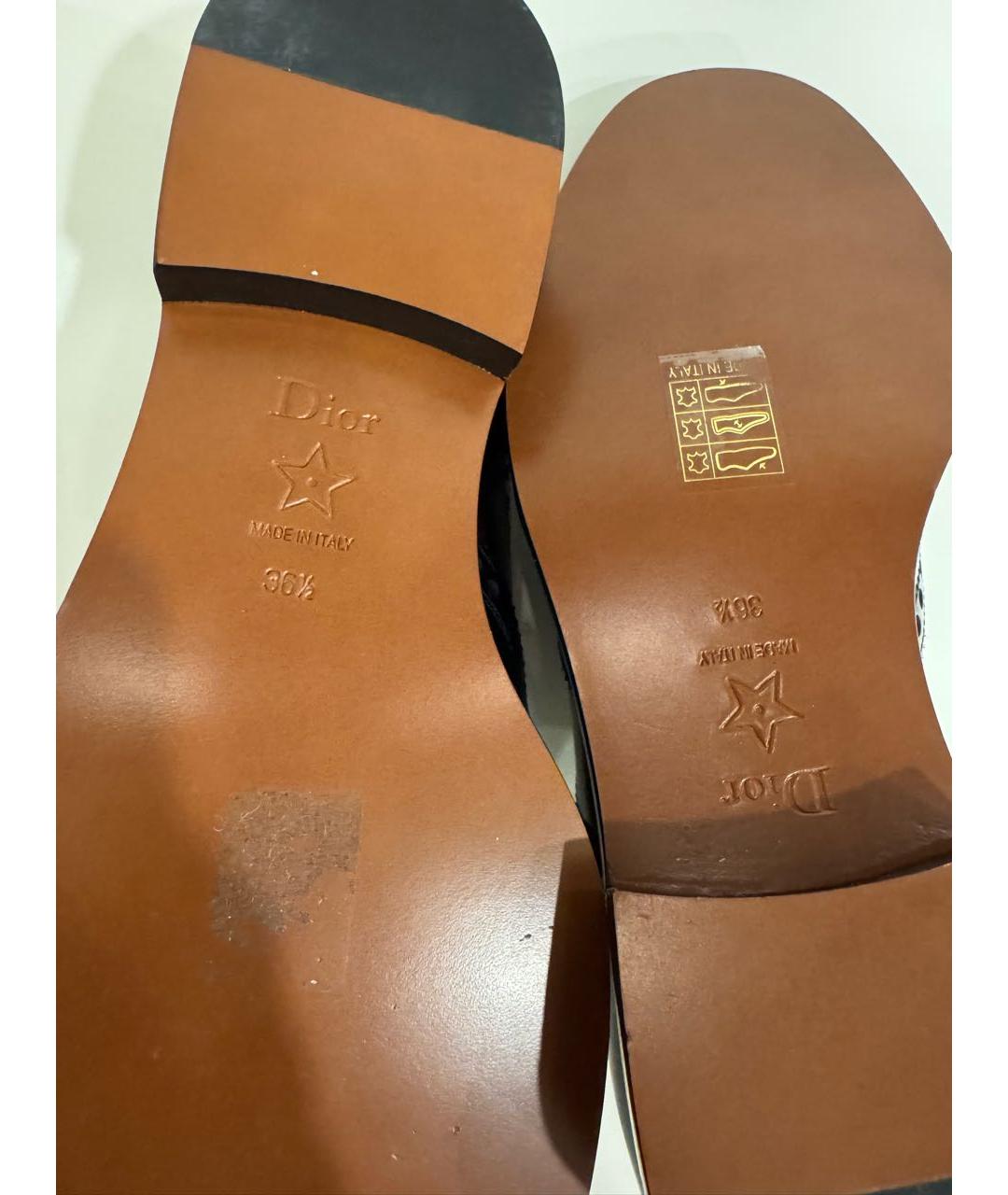 CHRISTIAN DIOR Черные кожаные брогги и оксфорды, фото 5