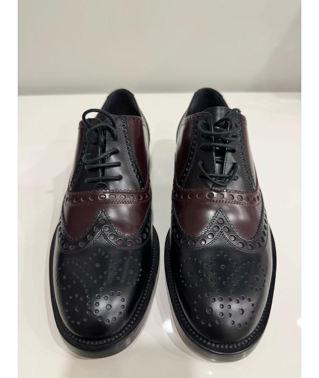 CHRISTIAN DIOR Черные кожаные брогги и оксфорды, фото 2