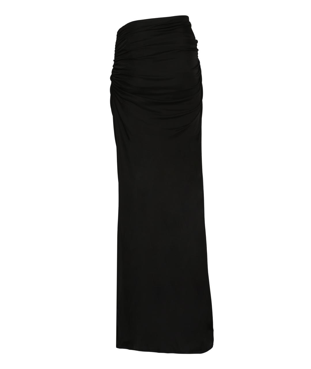 ANDREADAMO Черная вискозная юбка макси, фото 2