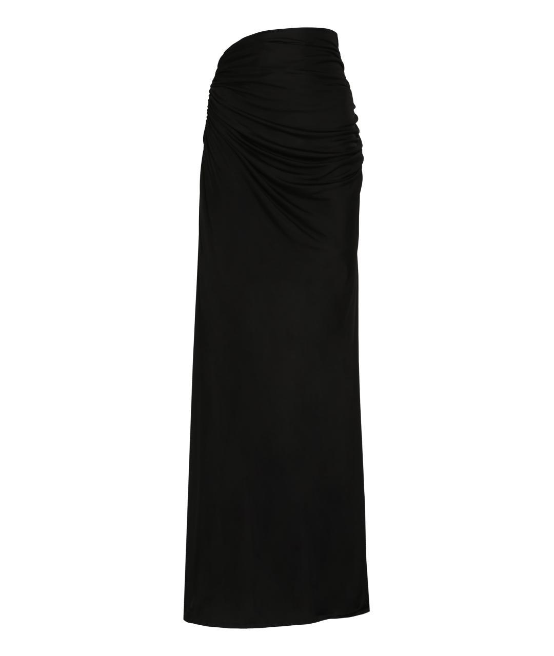 ANDREADAMO Черная вискозная юбка макси, фото 3