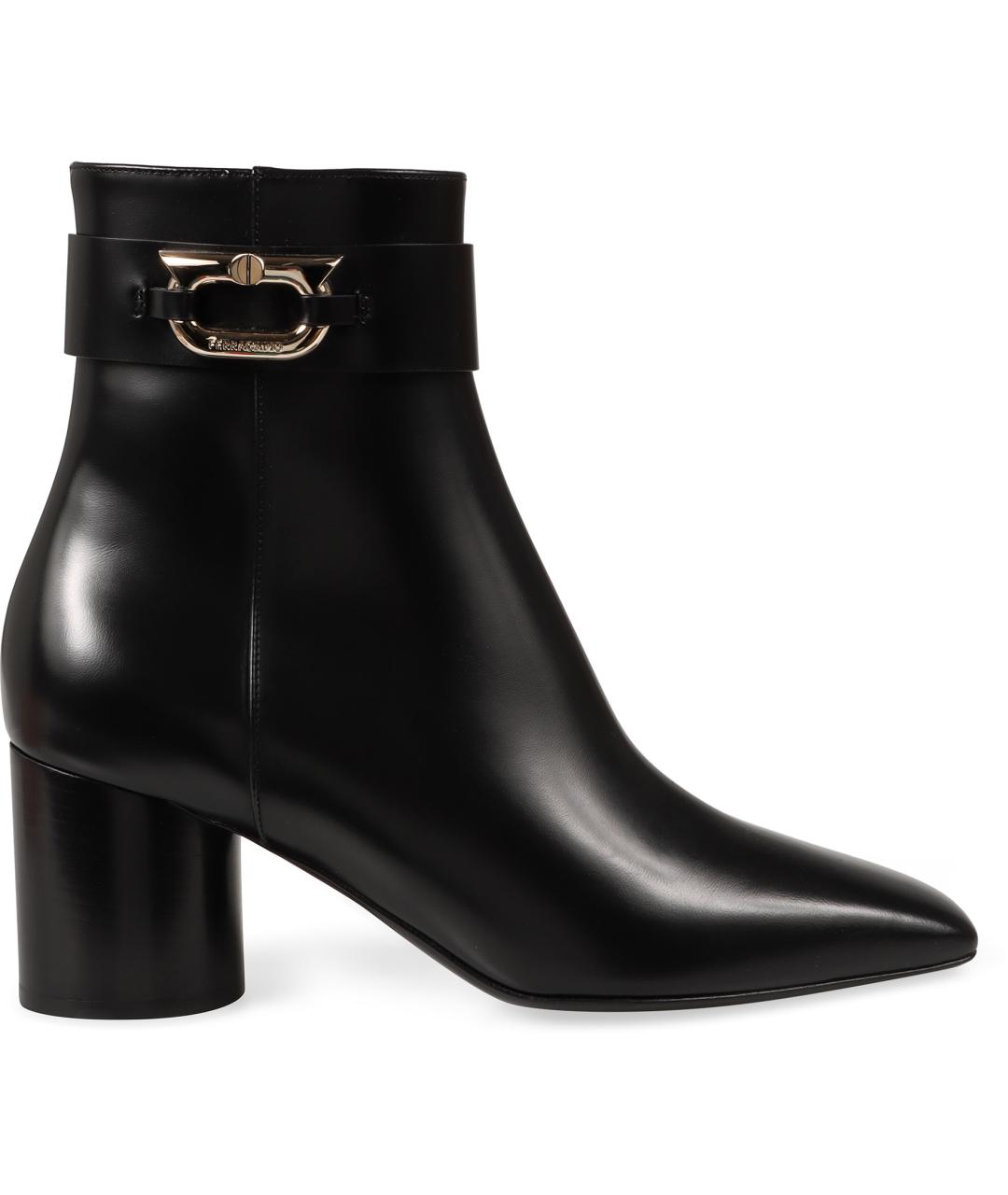 FERRAGAMO Черные кожаные ботильоны, фото 2