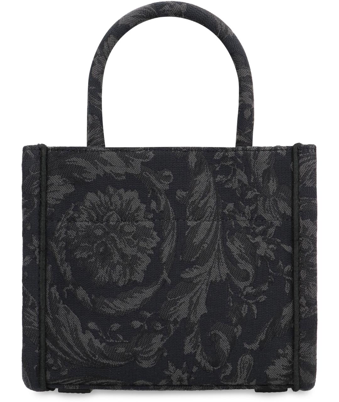 VERSACE Черная синтетическая сумка тоут, фото 3