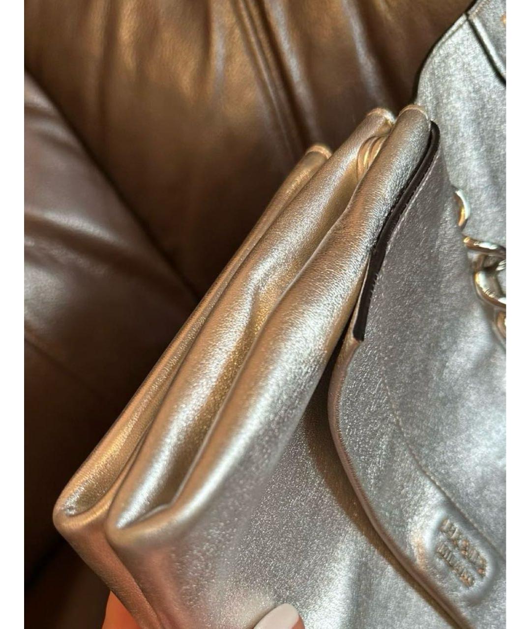 PRADA Серебряная кожаная сумка через плечо, фото 7