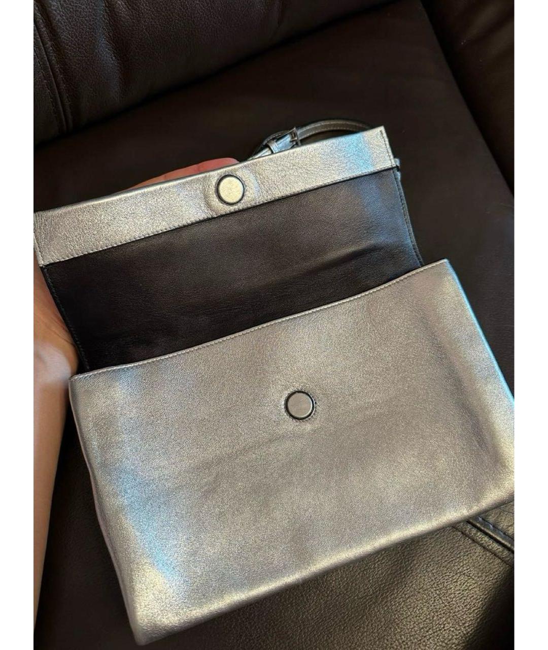 PRADA Серебряная кожаная сумка через плечо, фото 5