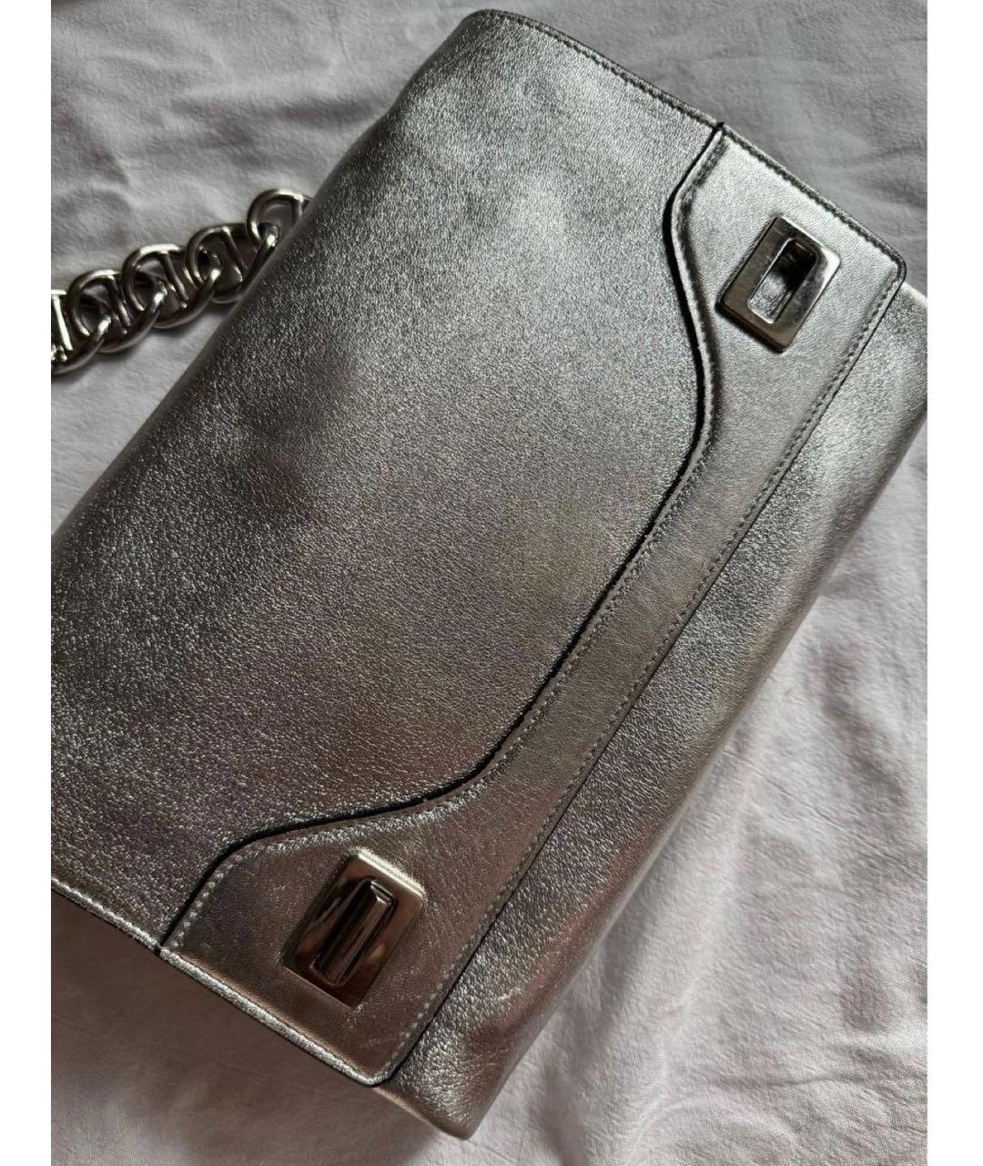 PRADA Серебряная кожаная сумка через плечо, фото 3