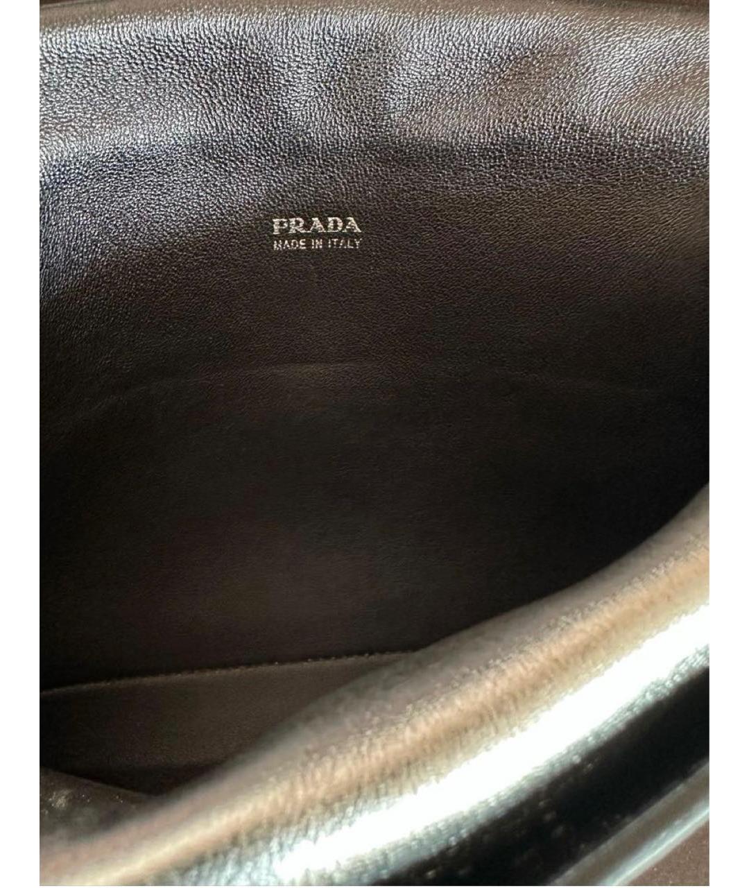 PRADA Серебряная кожаная сумка через плечо, фото 6