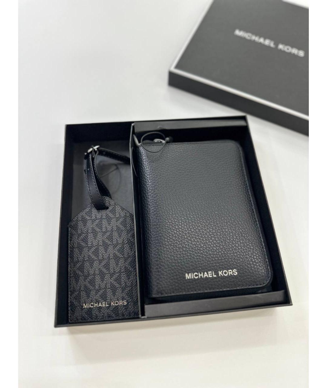 MICHAEL KORS Черный кожаный кошелек, фото 4