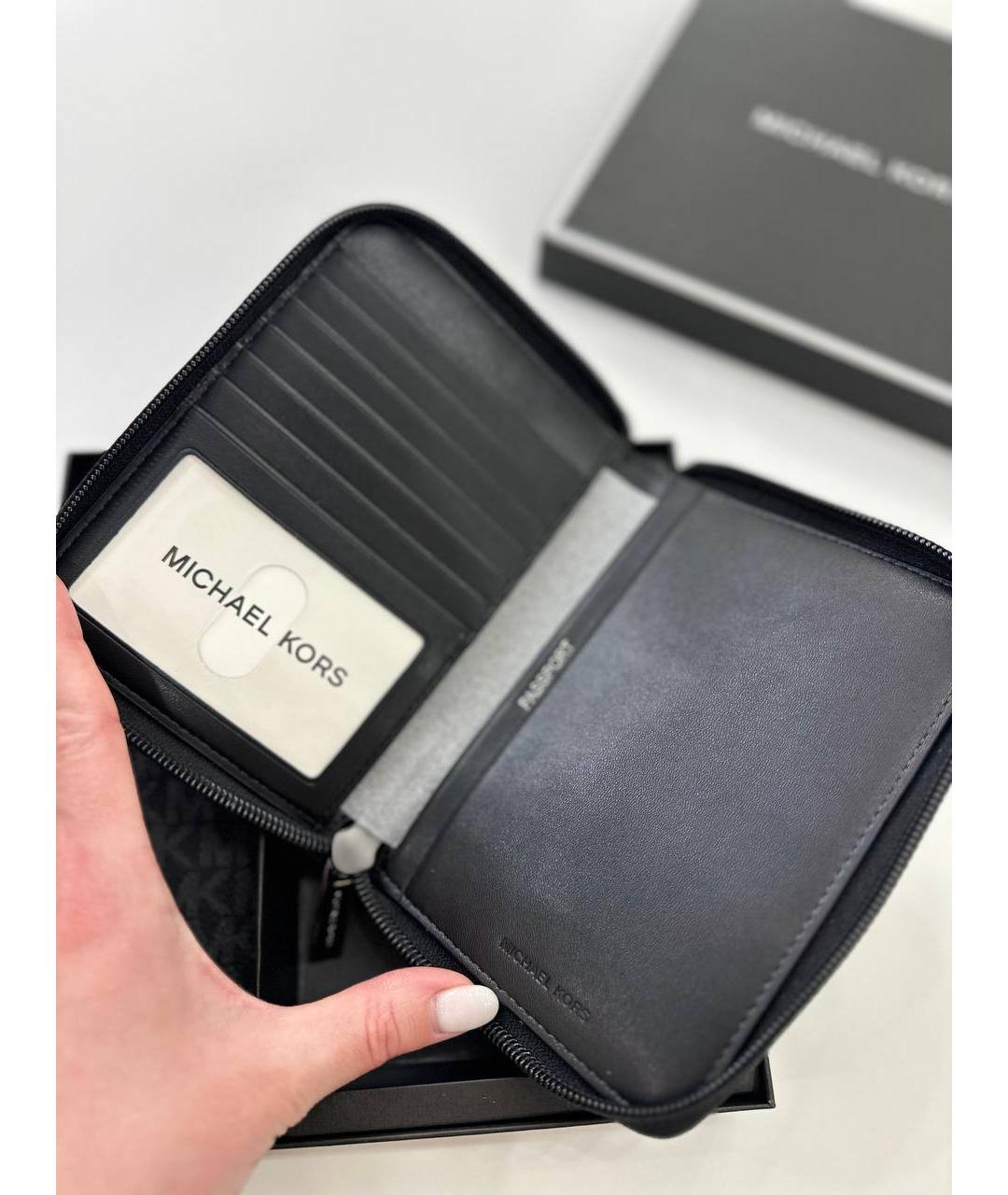 MICHAEL KORS Черный кожаный кошелек, фото 5