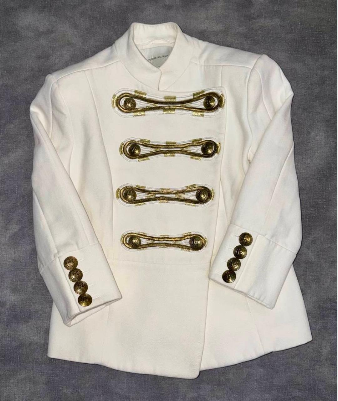PIERRE BALMAIN Белый хлопковый жакет/пиджак, фото 4